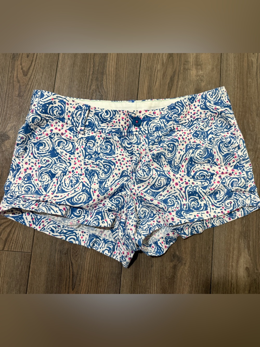 Lilly Pulitzer Walsh Shorts Size 8 Indigo Star Crush Starfish Print